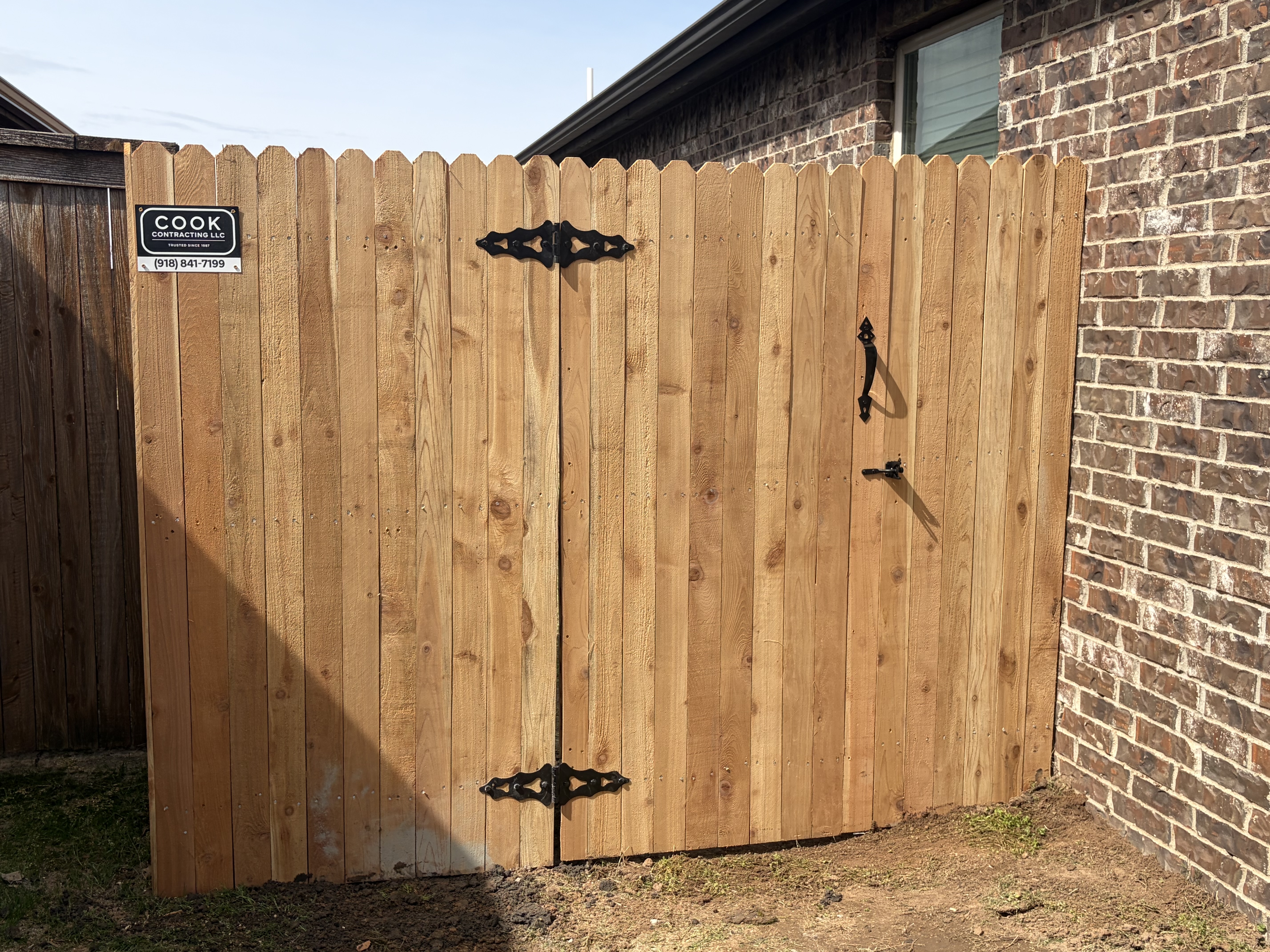 Wood fence gate — residential