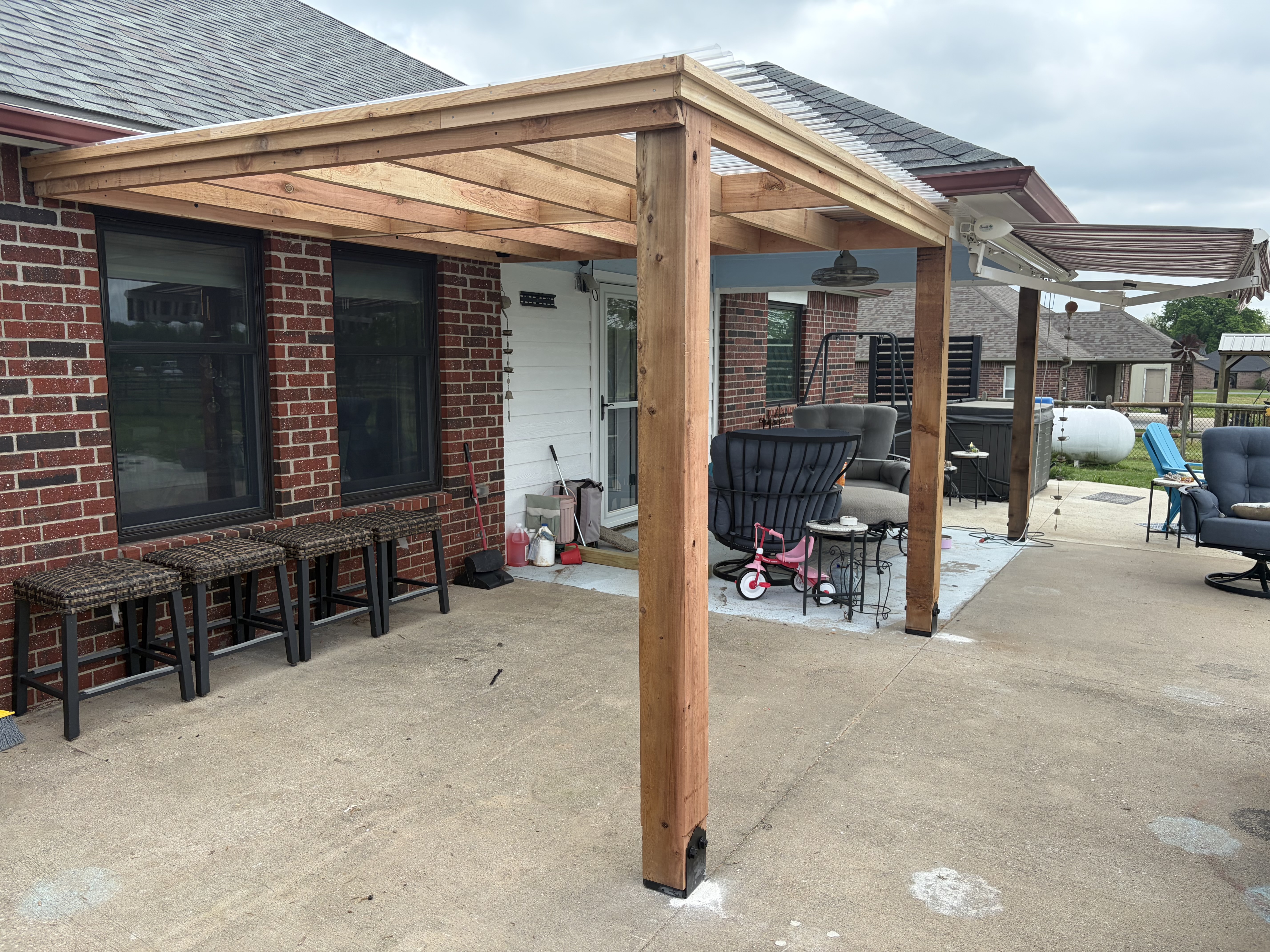 Cedar patio cover — residential